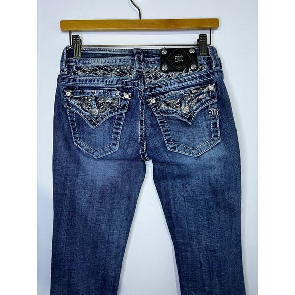 Miss Me Signature Bootcut Designer Low Rise Blue Jeans Women's Size 26 - Picture 1 of 8